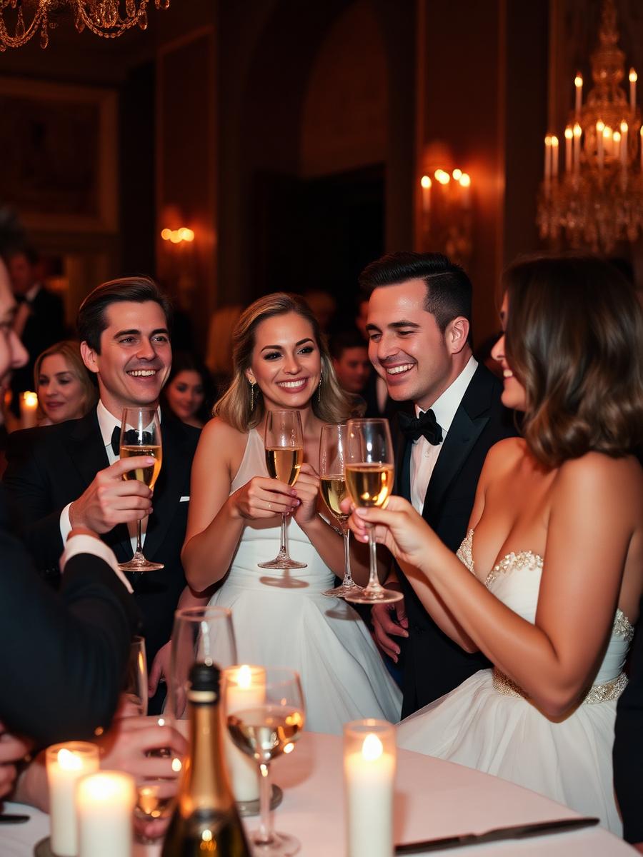 Guests toasting at luxury reception
