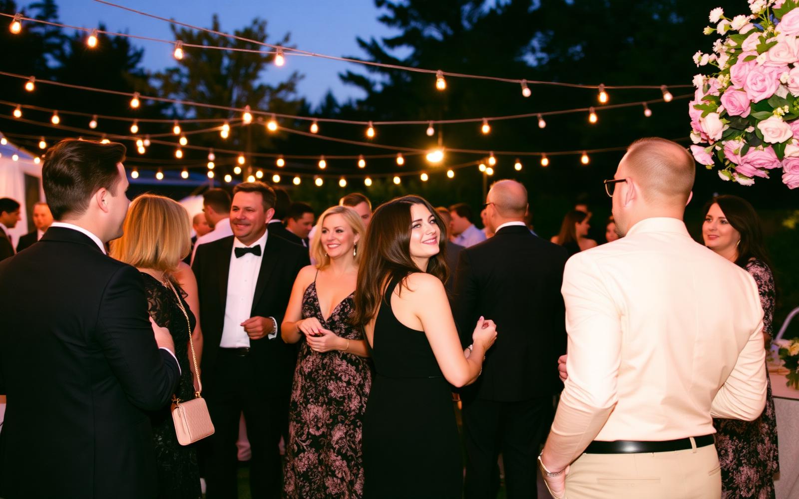 Guests at luxury evening event